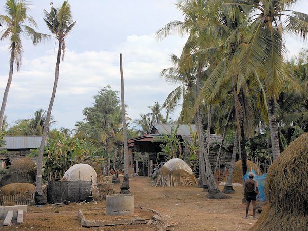 カンボジアの村落の風景