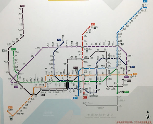 深圳地下鉄路線図2017
