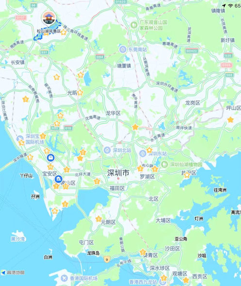 東莞松山湖の地図