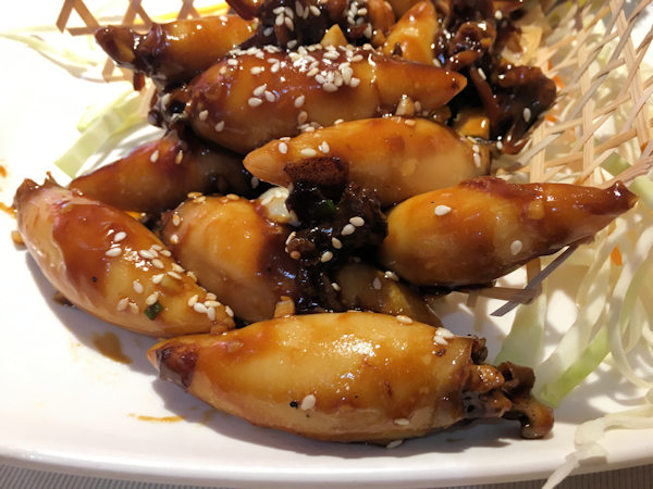 順徳料理で子イカ（吊桶仔）