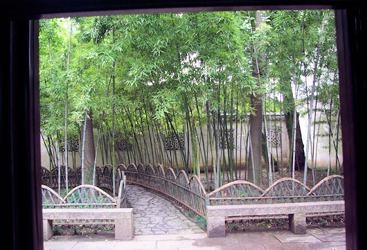 蘇州の滄浪亭：明道堂の前の竹林