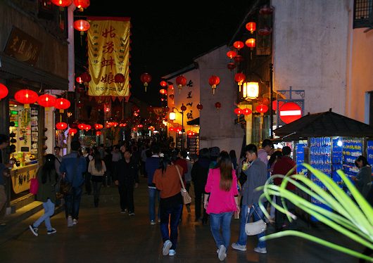 蘇州山塘街の夜