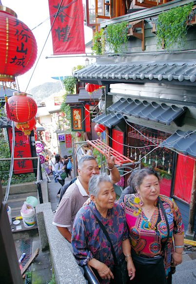 九份・阿妹茶楼と長い石段